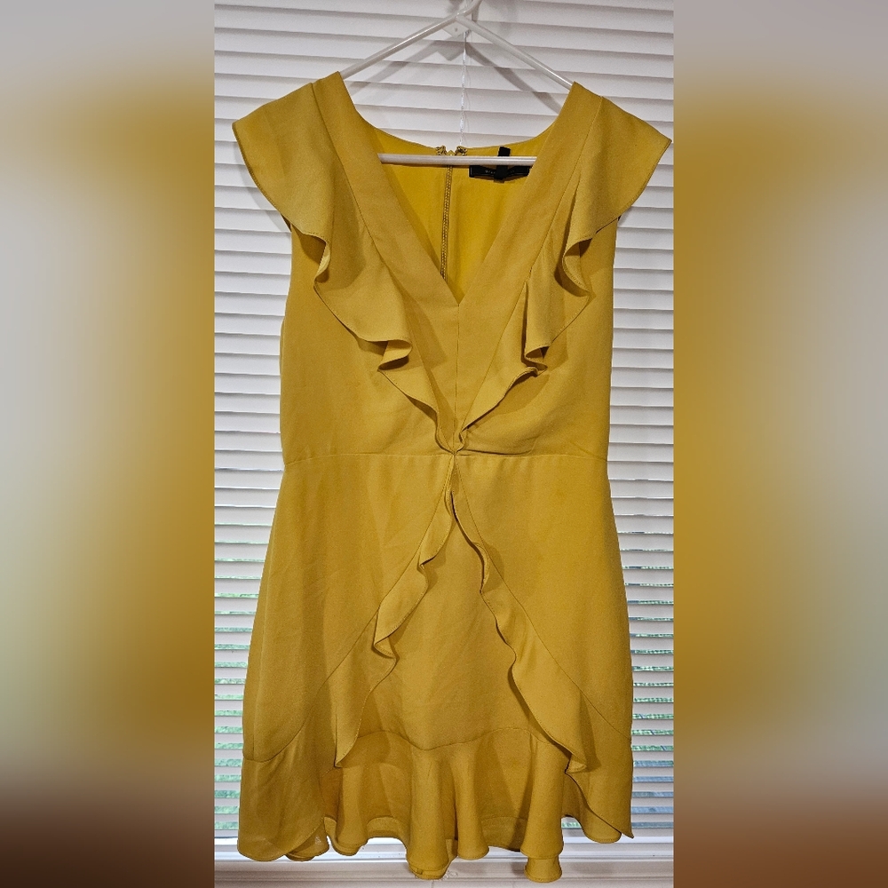 BCBGMaxAzria Yellow Ruffle Mini Dress - Picture 3 of 5